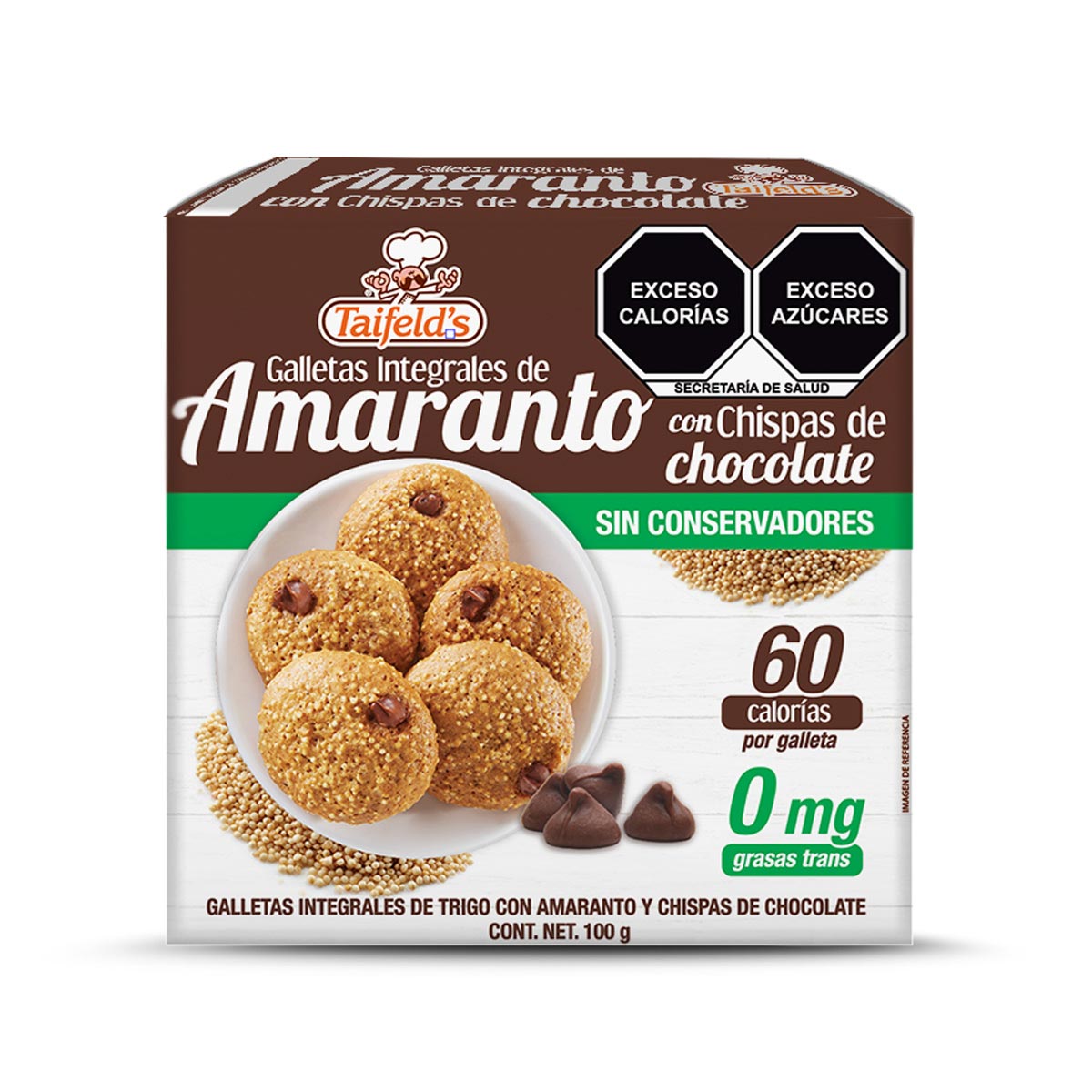 Amaranth cookies with chocolate chips