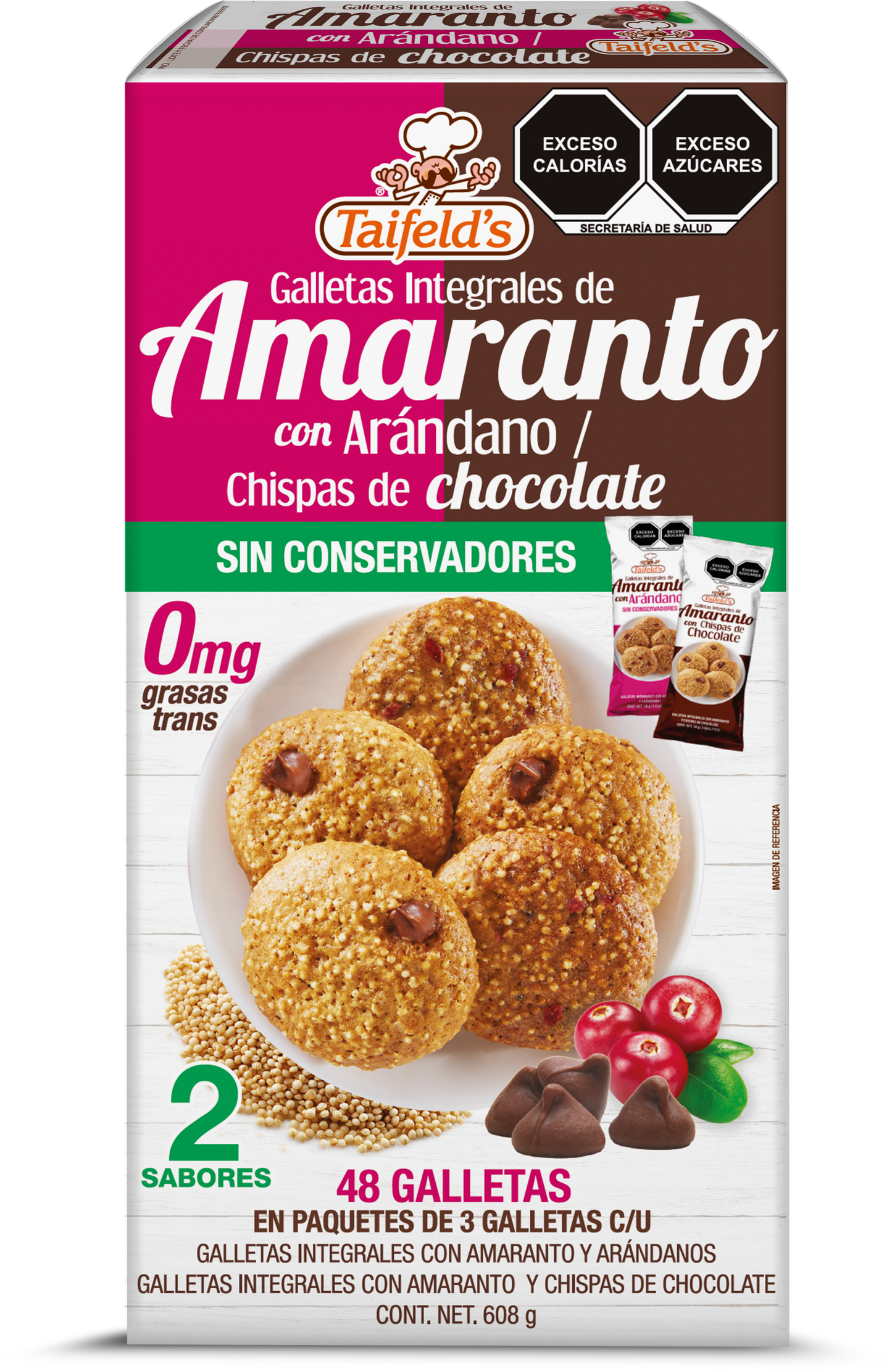 Galletas de Amaranto con arándanos/chispas de chocolate